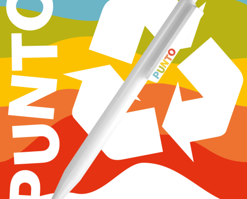Cover promozionale della penna Punto Ritter-Pen personalizzata con logo Ritter Cares.