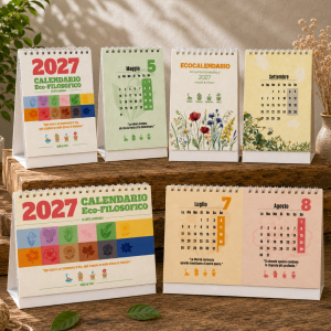 Collezione completa di calendari in carta semi personalizzabili modello mensile e bimestrale Eco-Filosofico 2027
