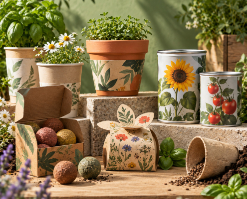 Growing kit personalizzati con semi, vasi, seedbomb e kit di coltivazione