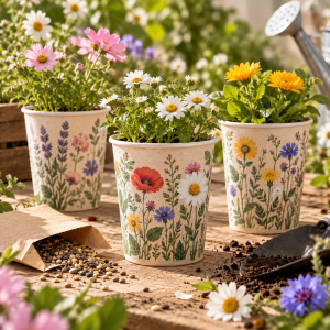ORIVA – Growing Kit Paper Cup personalizzato | Promotred Growing kit ORIVA in paper cup personalizzabile con fiori e semi